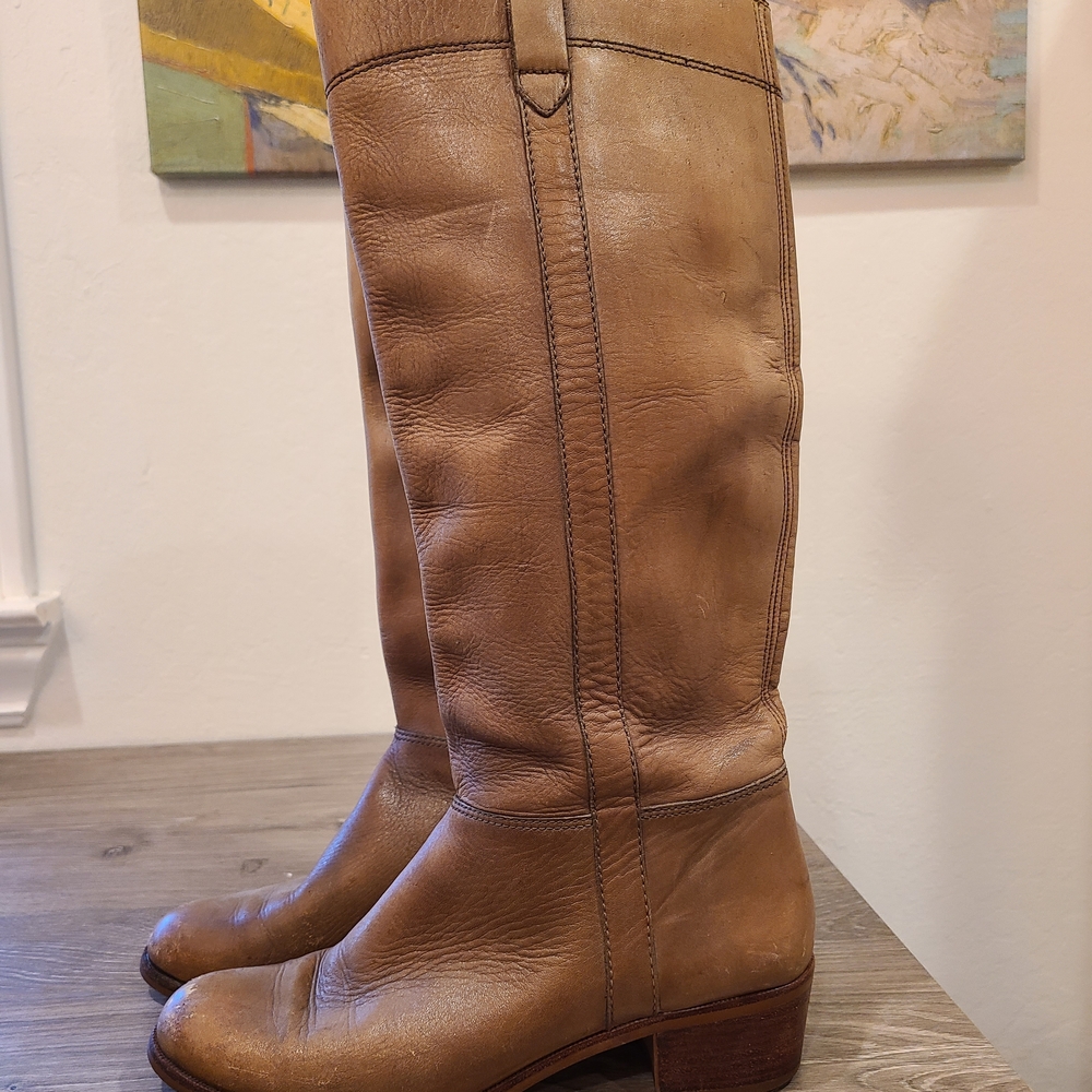 Vintage Italian Leather Boots Brown Riding Style Made in Italy- Style 64301